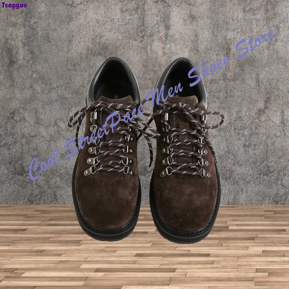 Leather Work Oxfords - รองเท้าทำงานสไตล์อเมริกันเรโทร หนังกลับ นุ่มสบาย ซับแรงกระแทก เหมาะสำหรับเดินป่าในเมืองและกลางแจ้ง สำหรับผู้ชาย