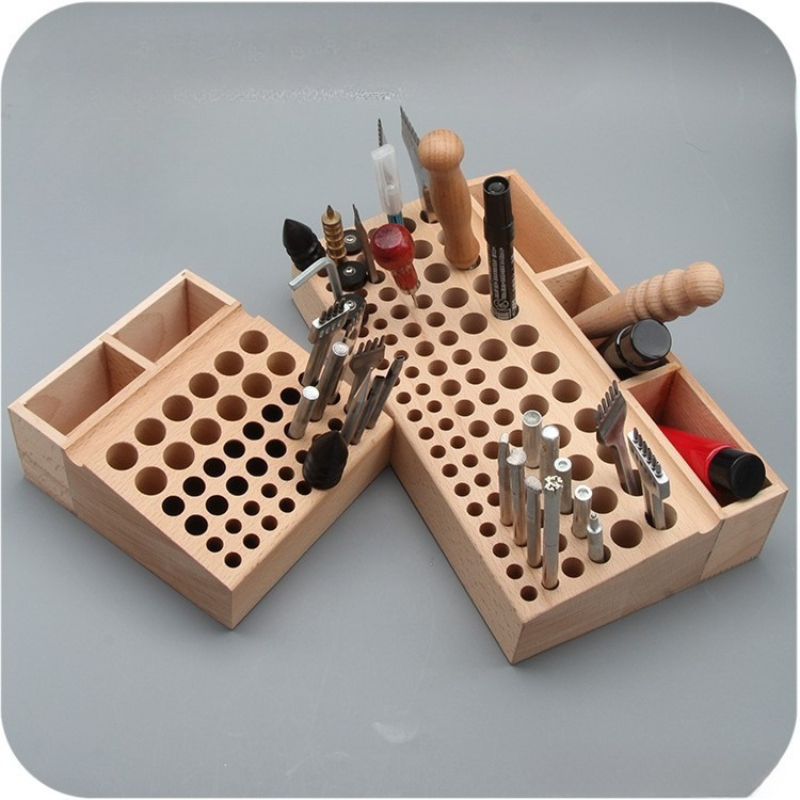 Leatherwork Hole Punch - กล่องเก็บเครื่องมืองานหนังแบบมี 46/98 ช่อง, กล่องเก็บเครื่องมือสำหรับงานหนังและที่จัดเก็บเครื่องมือเจาะ