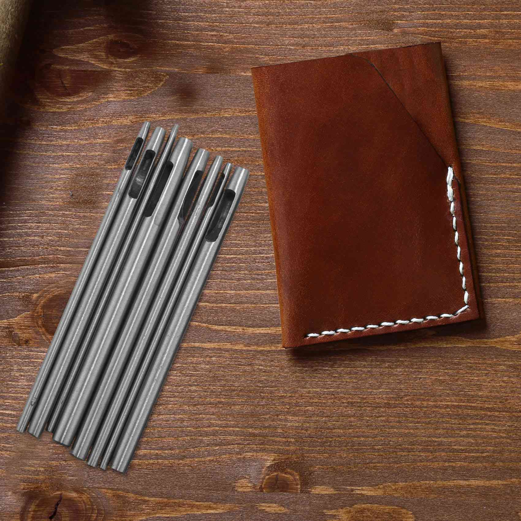 Leatherwork Hole Punch - ชุดเครื่องมือเจาะรูหนัง BAAJ-10 ชิ้น สำหรับงานหนังและวัสดุเนื้อนุ่ม ขนาด 0.5-5