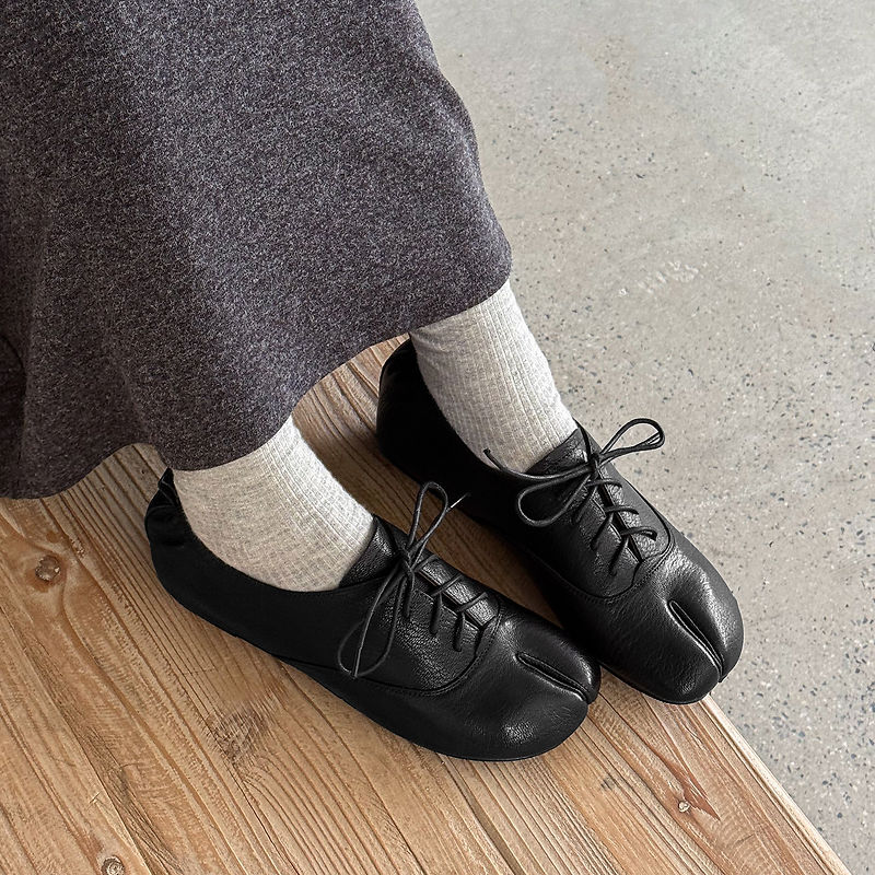 รองเท้าหนังแกะแท้แบบ Tabi สำหร - Leather Work Oxfords บทวิจารณ์และราคา